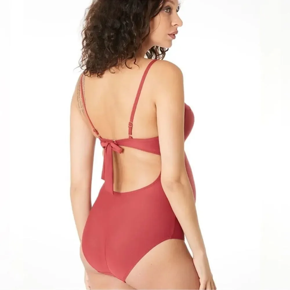 Cache Coeur Underwired Maternity Swimsuit Monaco Terracotta 34G/H - Picture 3 of 8